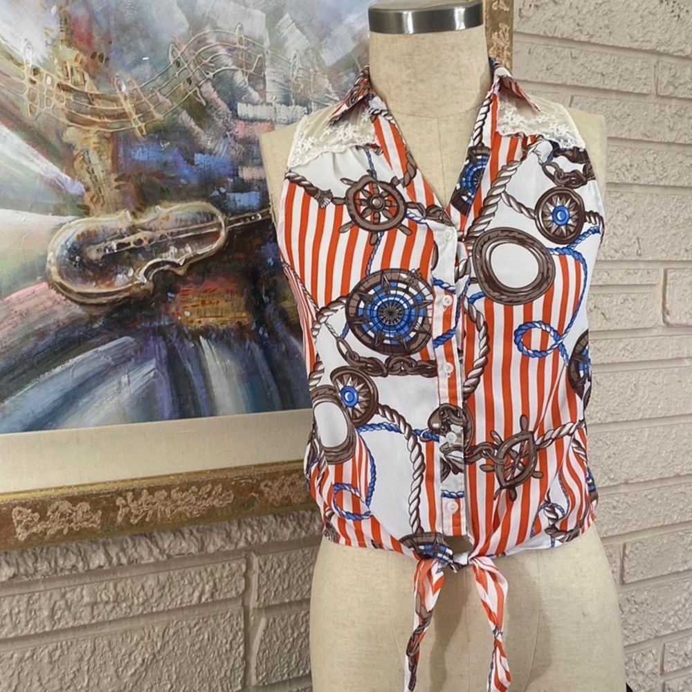 🌹Available Nautical Print Top